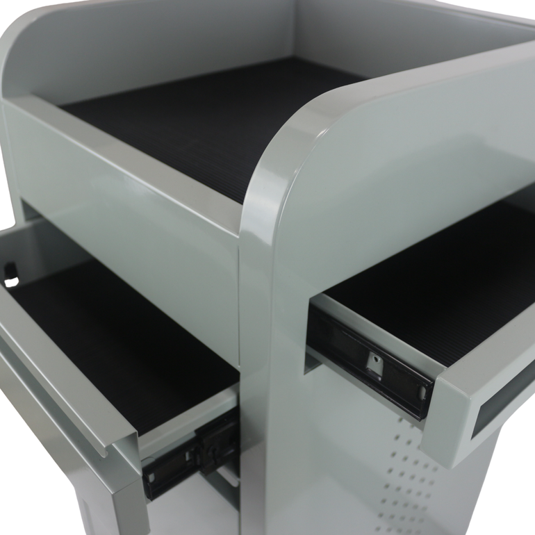 Fusion Sea Foam 4 Drawer Hairdressing Beauty Trolley - Black - Click'n Clean Castor Wheels