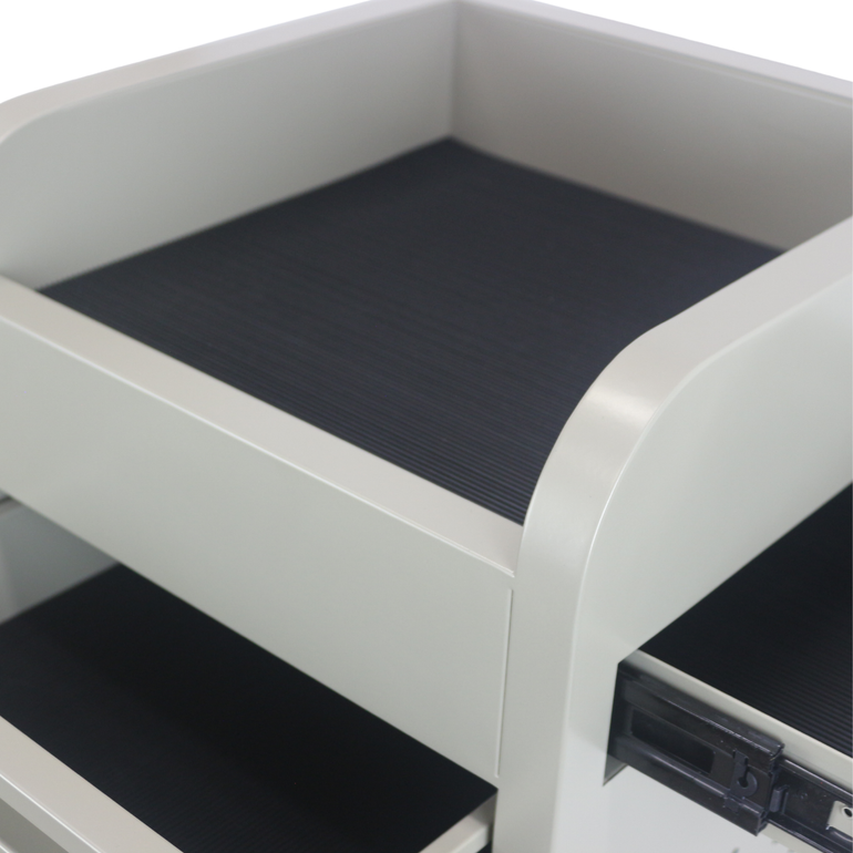 Fusion Oyster 4 Drawer Hairdressing Beauty Trolley - Black - Click'n Clean Castor Wheels