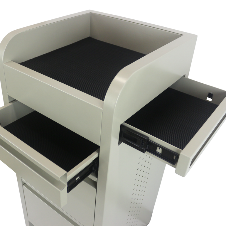 Fusion Oyster 4 Drawer Hairdressing Beauty Trolley - Black - Click'n Clean Castor Wheels