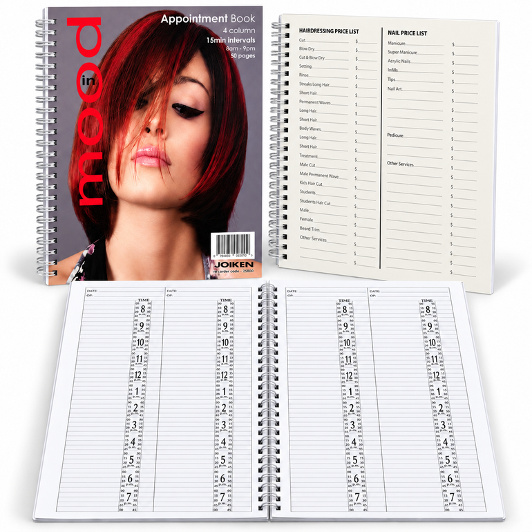 4 Column Appointment Book
