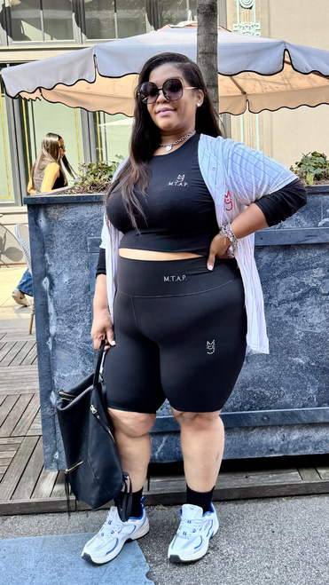 Curvy girl biker shorts