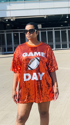 SEQUIN GAMEDAY JERSEY DRESS