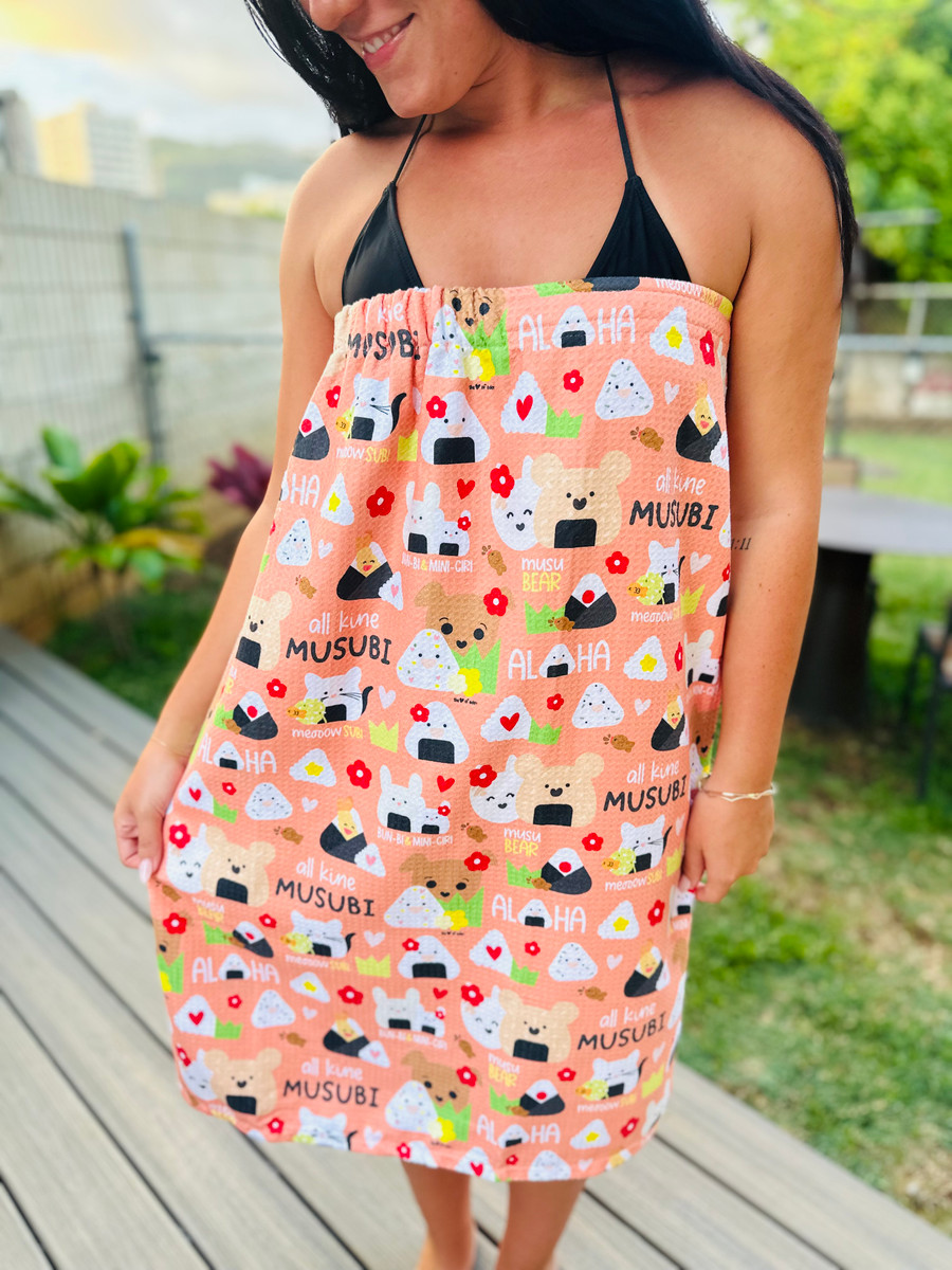 Wrap Waffle Towel: All Kine Musubi Guava