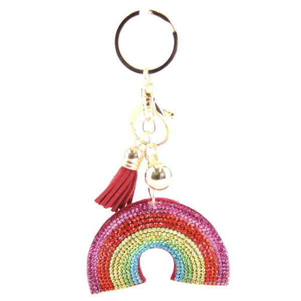 Bag Charm : Rhinestone Rainbow