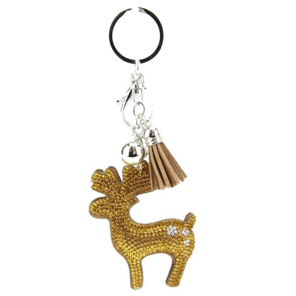 Bag Charm : Rhinestone Reindeer