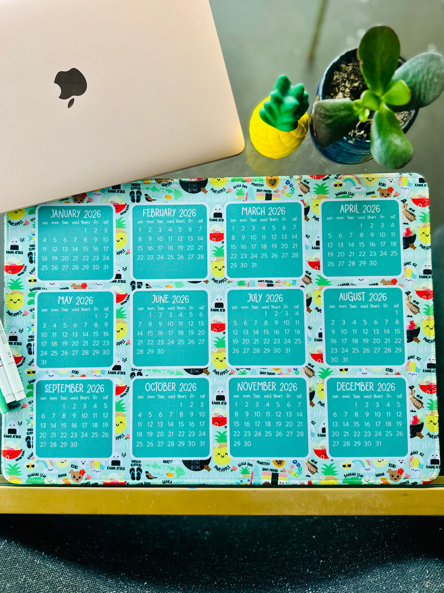 Desk Calendar: Happy Hawaii Mint (January 2026-December 2026)