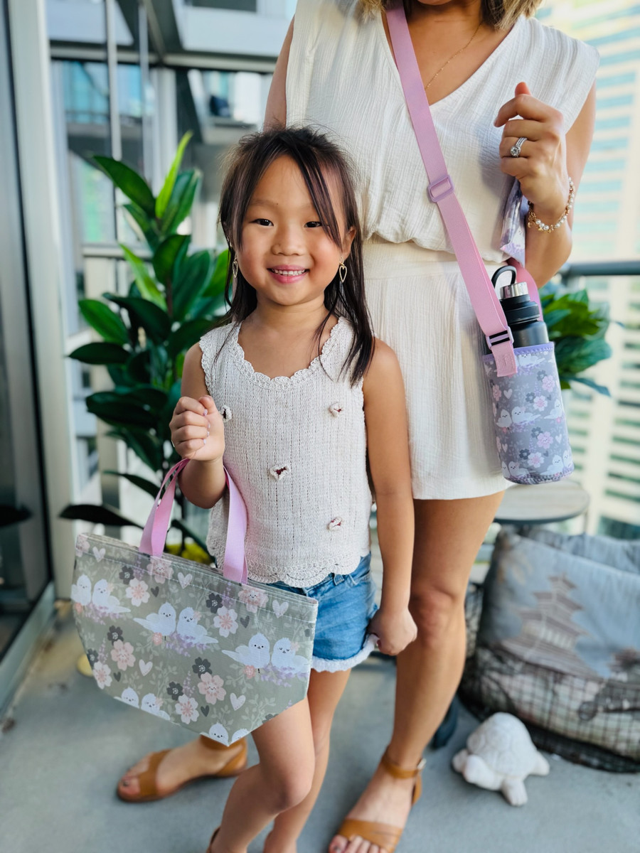 Crinkle Dumpling Bag: Sakura Snow Fairies