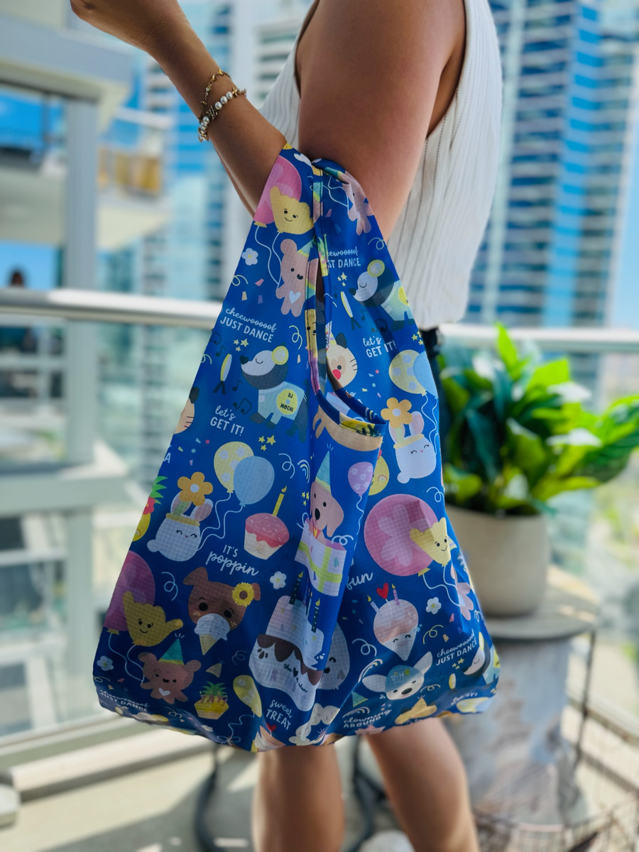 Medium Tote: Party Animalz Royal Blue