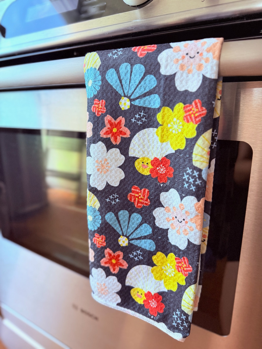 Single Waffle Towel:  Cute Lil Fukuoka