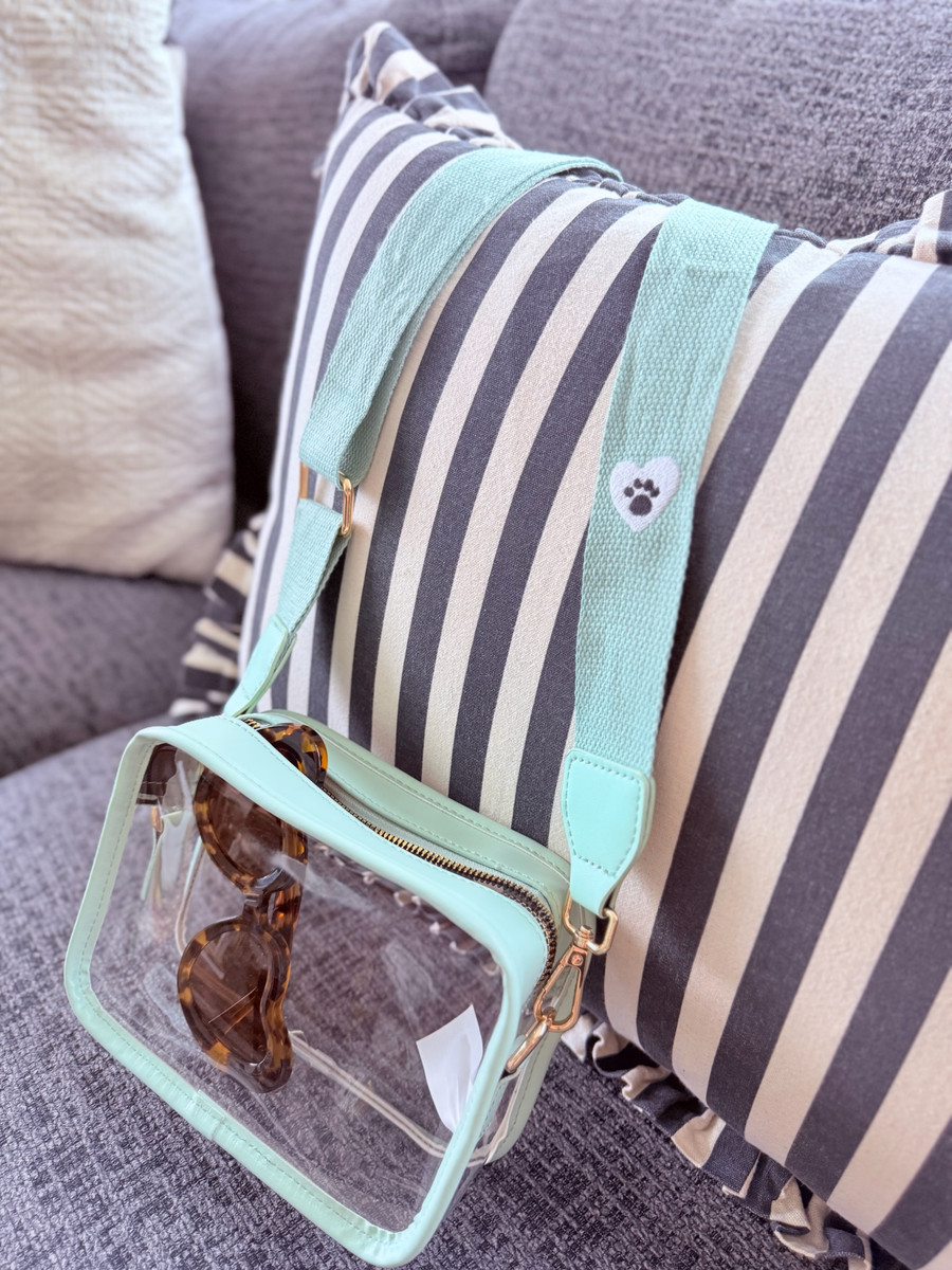 Clear Stadium Bag: Mint Paw