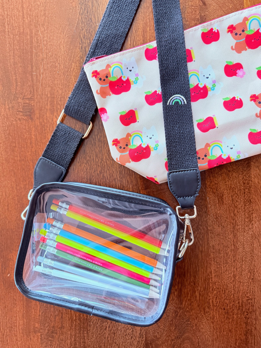 Clear Stadium Bag: Black Rainbow