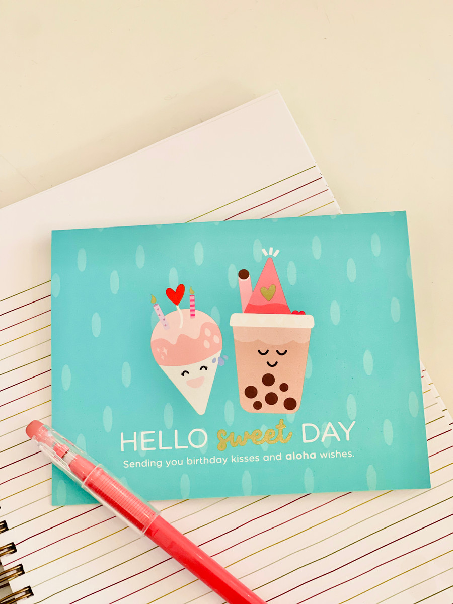 Greeting Card: Shave Ice Boba Hello Sweet Day