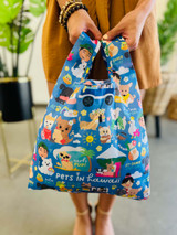 Small Tote: Pets in Hawaii (Blue)