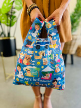 Small Tote: Pets in Hawaii (Blue)