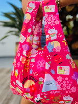 Medium Tote: Japan Town Fuchsia