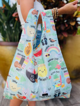 Medium Tote: Happy Hawaii Mint