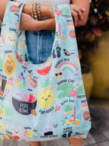 Medium Tote: Happy Hawaii Mint