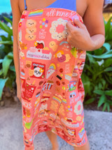 Wrap Waffle Towel: All Kine Snacks Pink