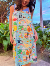 Wrap Waffle Towel: Happy Hawaii Mint