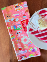 Single Waffle Towel: All Kine Snacks Pink