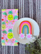 Single Waffle Towel: Papale Pineapple