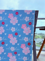 Bocha Waffle Towel: Aloha Sakura Lt. Blue