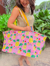 Large Ultimate Tote: Papale Pineapple