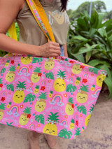 Large Ultimate Tote: Papale Pineapple