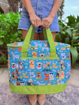Large Cooler Bag: Bark Park Blue