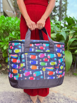 Large Cooler Bag: Kawaii Koinobori Black