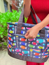 Large Cooler Bag: Kawaii Koinobori Black