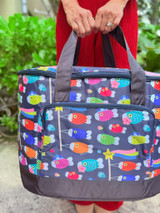 Large Cooler Bag: Kawaii Koinobori Black