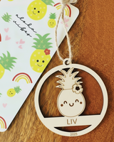 [PREORDER] Custom Ornament: Happy Pineapple