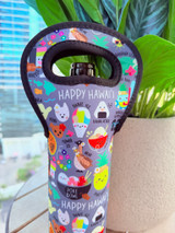 Wine Pouch: Happy Hawaii Grey