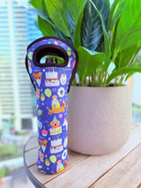 Wine Pouch: Party Animalz Royal Blue