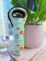 Wine Pouch: In Full Bloom Lt. Green