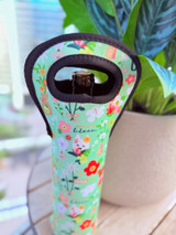Wine Pouch: In Full Bloom Lt. Green