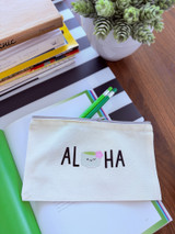 Canvas Pouch: Aloha Matcha (Grey Zipper)