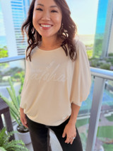 Be The Aloha Long Sleeve Top: Cream (T111)