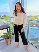 Be The Aloha Long Sleeve Top: Cream (T111)