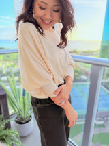 Be The Aloha Long Sleeve Top: Cream (T111)