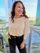 Be The Aloha Long Sleeve Top: Cream (T111)