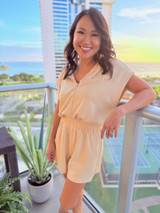 Aloha Dainty Heart Marshmallow Cloud Romper: Cream (R119)