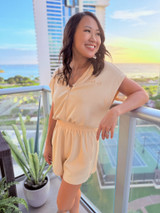 Aloha Dainty Heart Marshmallow Cloud Romper: Cream (R119)