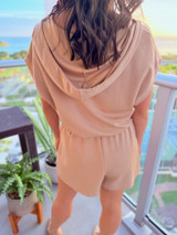 Aloha Dainty Heart Marshmallow Cloud Romper: Mocha (R120)