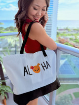 Embroidered Canvas Tote: Aloha Dog