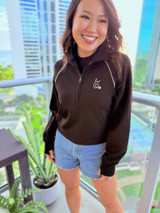 Stethoscope Half Zip Collar Jacket: Black