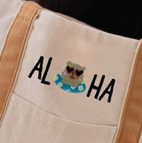 Embroidered Canvas Bag: Aloha Capy (Khaki)