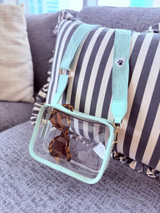 Clear Stadium Bag: Mint Paw