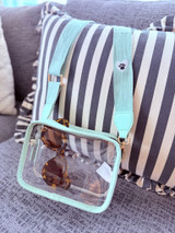 Clear Stadium Bag: Mint Paw